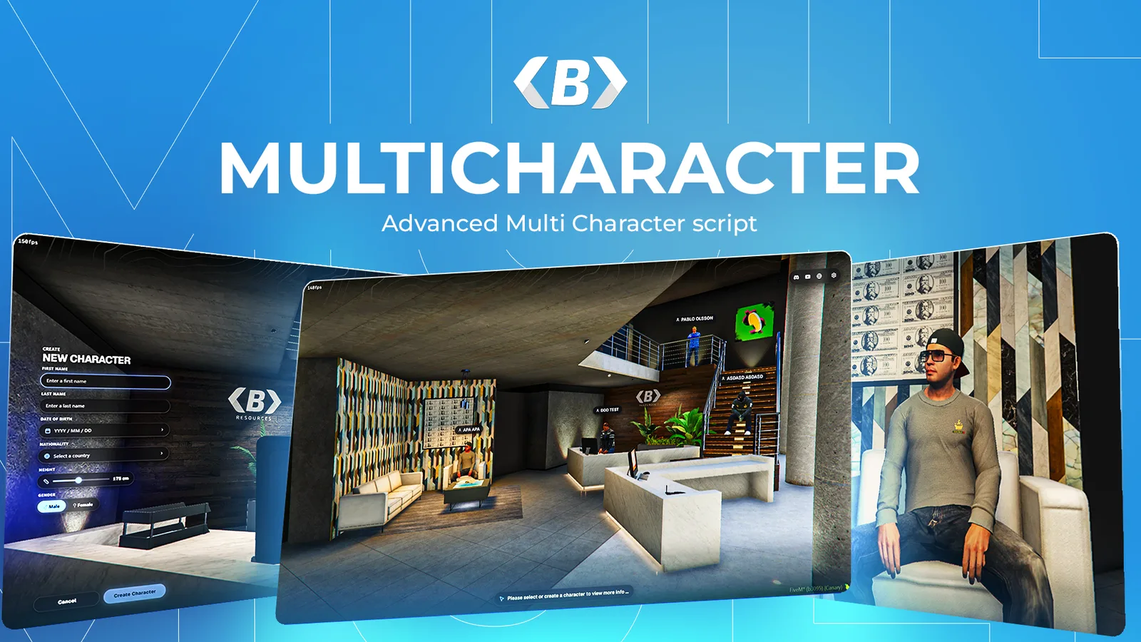 Bablo Multicharacter – Advanced FiveM Character Selection & Spawn System (ESX, QBCore, Qbox)